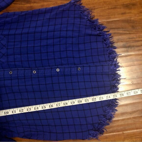 Westbound Blue and Black Plaid Long-sleeved Button-up Size PM - Picture 6 of 10